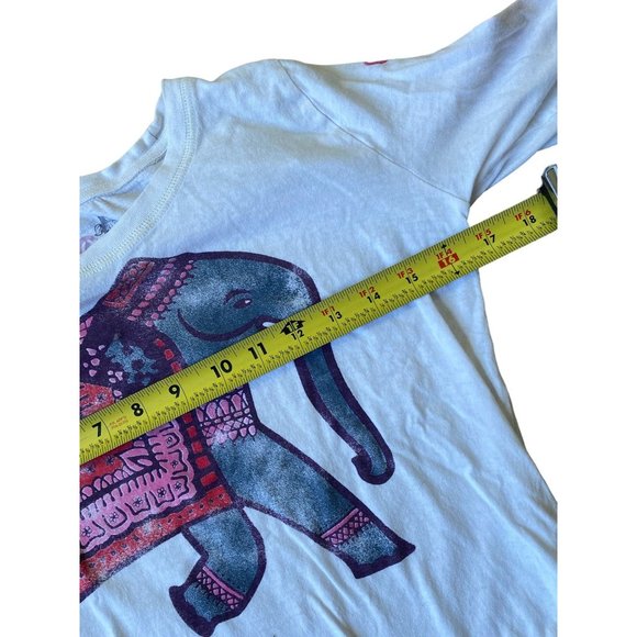 Sgt. Fletcher Girls Youth XL Top White Elephant Boho Mumbai Long Sleeve Cotton - Picture 6 of 8